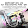 Miniatura de Corsair iCUE AF140 RGB ELITE Kit de Dos Ventiladores PWM 140 mm - Ocho LED RGB por Ventilador - AirGuide - Lighting Node CORE Incluido - Blanco