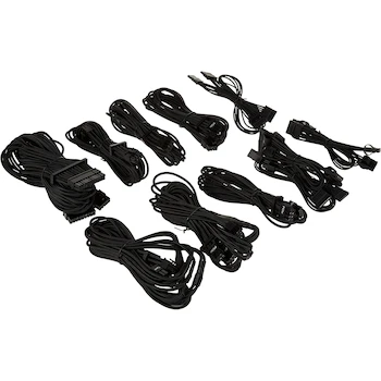 Imagen de referencia para Corsair - Kit Pro (Cables para alimentadores protegidos de forma Individual con revestimiento Type 4 Gen 4 Premium), Negro, Modelo CP-8920222, Incluye Cables ATX 24-pin, EPS12V/ATX12V, PCIe