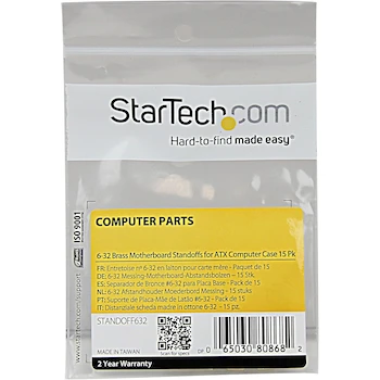 Imagen 3 de StarTech.com STANDOFF632 6-32 Brass Hex Motherboard Standoffs for ATX Computer Case, 0.50" Length, 15 Pack, TAA Compliant
