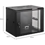Miniatura de INTELLINET Gabinete Mural de 19" 6U con Puerta de Cristal Templado, Cerradura, Acero Color Negro, Profundidad 600mm, Capacidad 60kg, Clasificación IP20