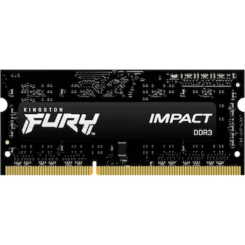 Imagen 2 de Kingston Fury Impact KF316LS9IB/4 4GB 1600MHz DDR3L 1.35V CL9 204-Pin SODIMM Memoria Gamer para Laptop Color Negro