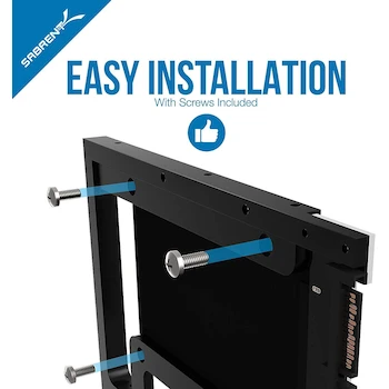 Imagen 4 de Sabrent BK-PCBS Kit de Montaje Convertidor 2.5" SSD y SATA HDD a Bahía 3.5" Escritorio Negro Aluminio