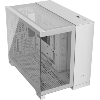 Imagen de referencia para CORSAIR 2500X Caja de PC mATX Cristal Templado Doble Cámara Sin Ventiladores Diseño Inversa Compatible Blanco