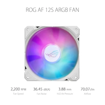 Imagen 3 de ASUS ROG RYUO III 240 ARGB White Edition - Enfriador de CPU líquido todo en uno AIO de 240 mm, solución de bomba Asetek de 8ª generación, visualización LED Anime Matrix™ y ventilador ROG AF 12S ARGB