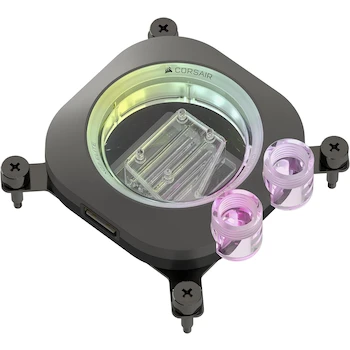 Imagen de referencia para CORSAIR iCUE LINK XC7 RGB ELITE CPU Water Block - Cámara de Flujo Transparente - 24 LED RGB - Compatible Intel LGA 1700, AMD AM5 y anteriores - Gris Stealth