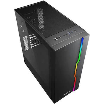 Imagen 3 de Sharkoon RGB Slider - Caja PC Midi-Tower ATX Compacta Negro con Panel Lateral de Vidrio Templado