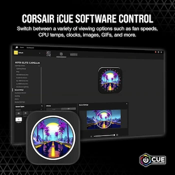 Imagen 5 de Corsair iCUE Elite Kit de Actualización del Refrigerador de CPU con Pantalla LCD IPS Personalizada Black
