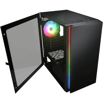 Imagen 3 de Gabinete Cougar Purity RGB Negro, Modelo 385PC40.0001, Mini Tower, Compatible con Mini ITX / Micro ATX, Dimensiones 200 x 392 x 360 mm