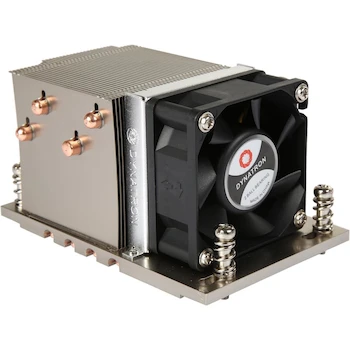 Imagen de referencia para Dynatron A26 Disipador de Calor Activo de Aluminio 2U con Tubo de Calor Integrado para Socket AMD EPYC SP3, sWRX8, sTRX4, TR4 - Dimensiones 119 x 79 x 65 mm, Ventilador 60 x 60 x 25 mm, Peso 450 g