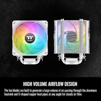 Imagen 4 de Thermaltake UX200 SE Blanca Enfriador de CPU 170W 15 LED Direccionables 16.8M Colores Modelo CL-P116-AL12SW-A Tamaño 12x2.5x12cm Compatible Intel LGA1700/1200/1156/1155/1151/1150 AMD AM5/AM4/FM2/FM1/AM3+/AM3/AM2+/AM2