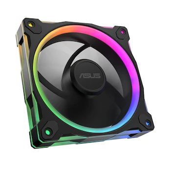 Imagen de referencia para ASUS Prime MR120 ARGB Ventilador negro paquete individual, marco extra grueso de 28 mm, 120 mm, 20 LED ARGB iluminación doble cara en el marco