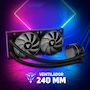 Miniatura de Game Factor LQG601-BK Enfriamiento Líquido AIO 240 mm ARGB 2x120 mm 2550 RPM TDP 250W Compatible AMD Intel 2023 Color Negro