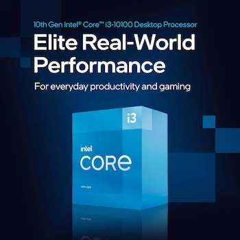 Imagen 2 de Procesador Intel Core i3-10100 para Escritorio (10ma Generación - Comet Lake), 4 Núcleos, 8 Hilos, Frecuencia Base 3.60 GHz, Frecuencia Turbo Máx 4.30 GHz, 6 MB Smart Cache, Socket LGA1200, TDP 65W, Litografía 14nm, Modelo: BX8070110100