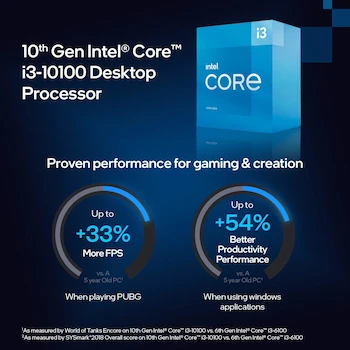 Imagen 4 de Procesador Intel Core i3-10100 para Escritorio (10ma Generación - Comet Lake), 4 Núcleos, 8 Hilos, Frecuencia Base 3.60 GHz, Frecuencia Turbo Máx 4.30 GHz, 6 MB Smart Cache, Socket LGA1200, TDP 65W, Litografía 14nm, Modelo: BX8070110100