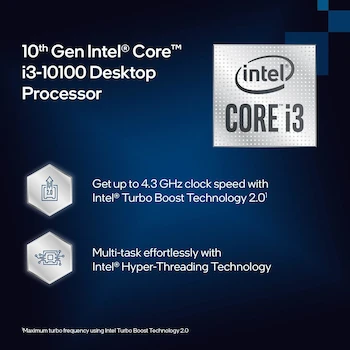 Imagen 5 de Procesador Intel Core i3-10100 para Escritorio (10ma Generación - Comet Lake), 4 Núcleos, 8 Hilos, Frecuencia Base 3.60 GHz, Frecuencia Turbo Máx 4.30 GHz, 6 MB Smart Cache, Socket LGA1200, TDP 65W, Litografía 14nm, Modelo: BX8070110100
