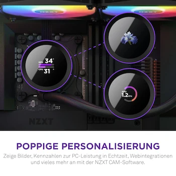 Imagen 2 de NZXT Kraken 280 RGB Negro RL-KR280-B1 - Enfriador Líquido AIO para CPU - Radiador de 280 mm - 2 Ventiladores F140 RGB Core