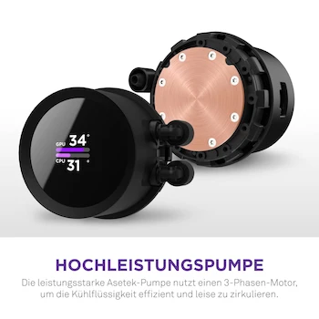 Imagen 4 de NZXT Kraken 280 RGB Negro RL-KR280-B1 - Enfriador Líquido AIO para CPU - Radiador de 280 mm - 2 Ventiladores F140 RGB Core