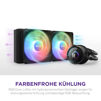 Imagen 5 de NZXT Kraken 280 RGB Negro RL-KR280-B1 - Enfriador Líquido AIO para CPU - Radiador de 280 mm - 2 Ventiladores F140 RGB Core