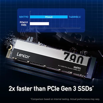 Imagen 3 de Lexar 8TB NM790 SSD PCIe Gen4 NVMe M.2 2280 Unidad Interna de Estado Sólido, Negro (LNM790X008T-RNNNU)