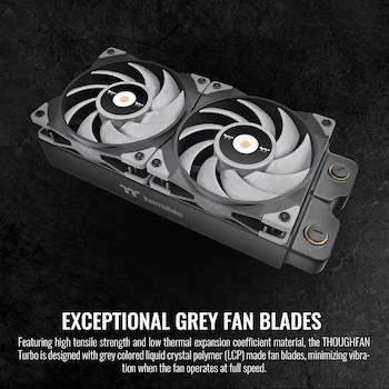 Imagen 4 de Thermaltake ToughFan 12 Turbo 120mm Black Case/Radiator Fan (Single Pack) Model CL-F121-PL12GM-A