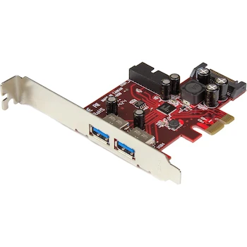 Imagen alusiva al producto StarTech.com PEXUSB3S2EI 4-Port PCI Express USB 3.0 Card - 2 External & 2 Internal - SATA Power - Metallic/Red