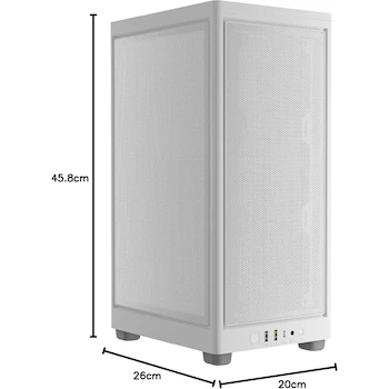 Imagen 3 de Corsair 2000D Airflow Carcasa para PC Mini-ITX - Paneles de Malla de Acero - Blanco