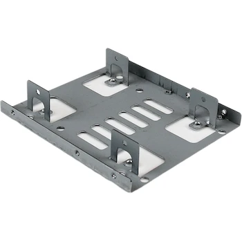 Imagen 2 de StarTech BRACKET25X2 Bracket Adaptador Bandeja de Montaje Plata de Acero para 2 Unidades de Disco Duro SATA HDD/SSD de 2.5" a Bahía de 3.5 Pulgadas, Dimensiones 11.7 x 10.2 x 2.3 cm, Peso 150 g