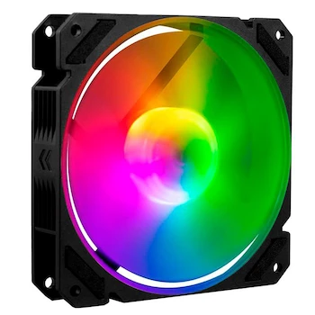 Imagen 2 de Ventilador Gamer Balam Rush EOLOX BLAZE EX70 120mm ARGB Diseño Cuadrado Rainbow Negro 3 Pin BR-938044