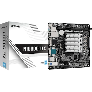 Imagen de referencia para ASRock N100DC-ITX Mini-ITX con Intel Quad-Core Processor N100 (Onboard) DDR4 Negro
