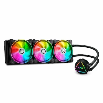 Imagen de referencia para XPG LEVANTE360-BKCWW Radiador de Refrigeración Líquida de CPU con 3 Ventiladores ARGB, Radiador 360 mm, Todo en Uno, Color Negro