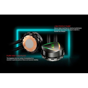 Imagen 5 de XPG LEVANTE360-BKCWW Radiador de Refrigeración Líquida de CPU con 3 Ventiladores ARGB, Radiador 360 mm, Todo en Uno, Color Negro