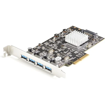 Imagen alusiva al producto StarTech.com PEXUSB314A2V2 4-Port USB PCIe Card - USB 3.1/3.2 Gen 2 Type-A PCI Express Expansion Card - 2 Controllers - 4x USB-A - Black - Dimensions 0.7 x 5.9 x 4.7 inches - Weight 4.4 oz