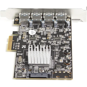 Imagen 3 de StarTech.com PEXUSB314A2V2 4-Port USB PCIe Card - USB 3.1/3.2 Gen 2 Type-A PCI Express Expansion Card - 2 Controllers - 4x USB-A - Black - Dimensions 0.7 x 5.9 x 4.7 inches - Weight 4.4 oz