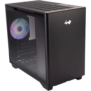 Imagen de referencia para InWin Serie A3 Modelo IW-CS-A3BLK-1AM120S Chasis para Juegos Micro-ATX Mini Tower, Color Negro, Dimensiones 215 x 347 x 401 mm, Peso 5.24 kg, Compatibilidad Micro-ATX Mini-ITX