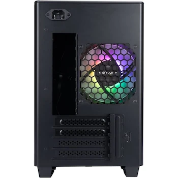 Imagen 3 de InWin Serie A3 Modelo IW-CS-A3BLK-1AM120S Chasis para Juegos Micro-ATX Mini Tower, Color Negro, Dimensiones 215 x 347 x 401 mm, Peso 5.24 kg, Compatibilidad Micro-ATX Mini-ITX