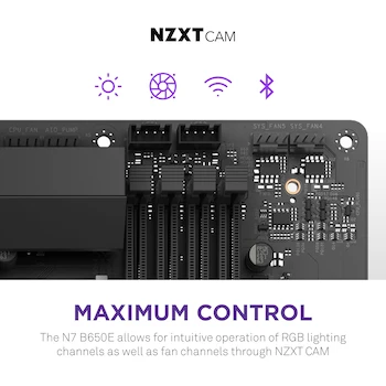 Imagen 5 de NZXT N7 B650E - N7-B65XT-W1 - AMD B650 chipset (Supports AMD 7000 Series CPUs) - ATX Gaming Motherboard - White