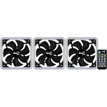 Imagen 5 de Pack de 3 Ventiladores Aerocool Edge 14 Pro RGB, 140mm, Negro, con Hub de Control H66F y Controlador Remoto