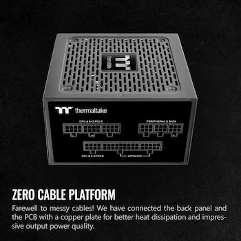Imagen 2 de Thermaltake GF1 (2024) Fuente de Alimentación Totalmente Modular ATX 850W 80 Plus Gold Ultra Silenciosa Zero RPM PS-TPD-0850FNFAGU-P