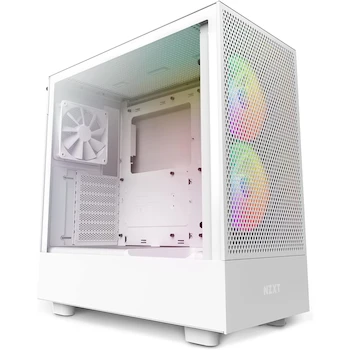 Imagen de referencia para Gabinete NZXT H5 Flow RGB Compact ATX, Serie H5 Flow, Color Blanco, Torre Mediana, Soporte ATX, Material Metal, Peso 1000 Gramos