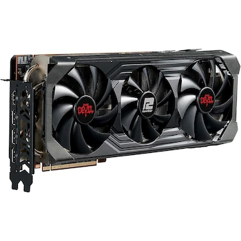 Imagen de referencia para Tarjeta gráfica PowerColor Red Devil AMD Radeon RX 6900 XT modelo AXRX 6900XT 16GBD6-3DHE/OC serie Red Devil capacidad 16GB GDDR6 256-bit color negro/rojo tamaño triple-slot 320mm