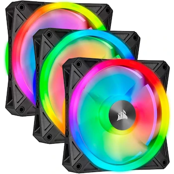 Imagen de referencia para Corsair QL Series QL120 RGB 120mm LED Fan Triple Pack Black with Lighting Node Core