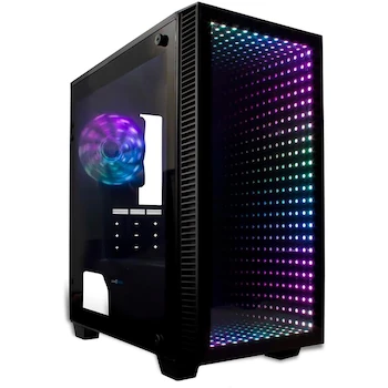 Imagen de referencia para Vorago Game Factor CSG560 Gabinete Gamer Micro ATX Optical Infinity RGB Negro con Panel Lateral Cristal Templado Sin Fuente