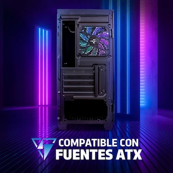 Imagen 5 de Vorago Game Factor CSG560 Gabinete Gamer Micro ATX Optical Infinity RGB Negro con Panel Lateral Cristal Templado Sin Fuente