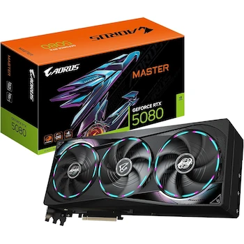 Imagen de referencia para GIGABYTE AORUS GeForce RTX 5080 Master 16G Tarjeta de Video 16GB GDDR7 256 bits PCI Express 5.0