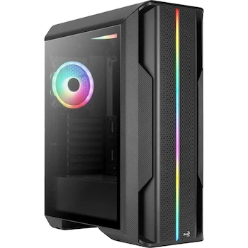 Imagen de referencia para Aerocool Splinter Duo ARGB ATX Mid Tower Case, 3 Ventiladores Duo 12 ARGB, Panel Frontal ARGB, Negro