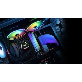 Imagen 5 de XPG Levante 240, Radiador de Refrigeración Líquida de CPU con Dos Ventiladores ARGB, Color Negro (Modelo: LEVANTE240-BKCWW)