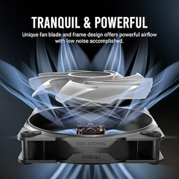 Imagen 2 de Antec Tranquil 120 ARGB TQ 12025 ARGB 3PK, Ventiladores de Caja 120 mm x 25 mm ARGB PWM, Pack de 3, Negro, Serie Tranquil ARGB