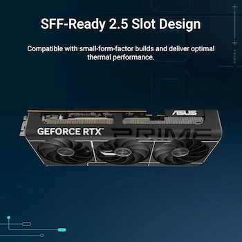 Imagen 2 de ASUS Prime GeForce RTX 5080 OC Edition 16GB GDDR7 Graphics Card, Model: PRIME-RTX5080-O16G, Size: 2.5-Slot, Dimensions: 304mm x 126mm