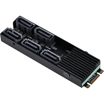 Imagen 3 de SilverStone Technology ECS07 Tarjeta de expansión de Almacenamiento SATA Gen3 de 5 Puertos sin Raid M.2 PCIe SST-ECS07, Dimensiones 24.8mm (W) x 10.3mm (H) x 80.5mm (D)