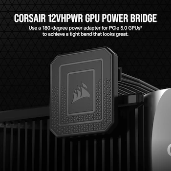 Imagen 2 de Corsair CP-8920335 Puente de Alimentación PCIe 5.0 12VHPWR GPU Adaptador de Ángulo Recto Negro para NVIDIA GeForce RTX 40 Series, Dimensiones 4.55 x 3.94 x 1.83 cm, Peso 27.22 g